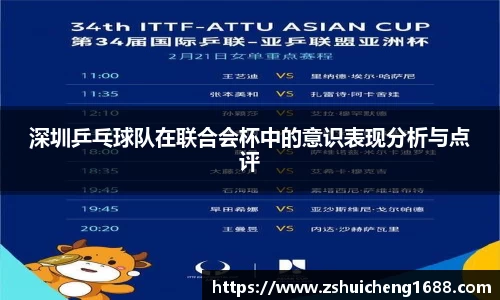 深圳乒乓球队在联合会杯中的意识表现分析与点评